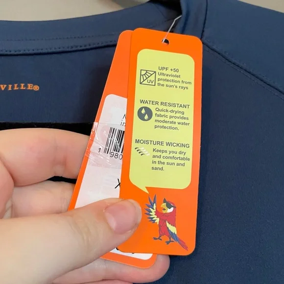 NWT Margaritaville Sz XXL Mens Insignia Blue Long Sleeve Logo Sword Fish Top $30 - Picture 4 of 12